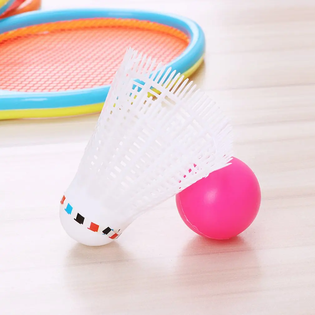 Beach Tennis Kids Dual Shuttlecock BadmintonTennis Racket Ball Set Outdoor Sports Mini Badminton Racket For Children Beach Rack