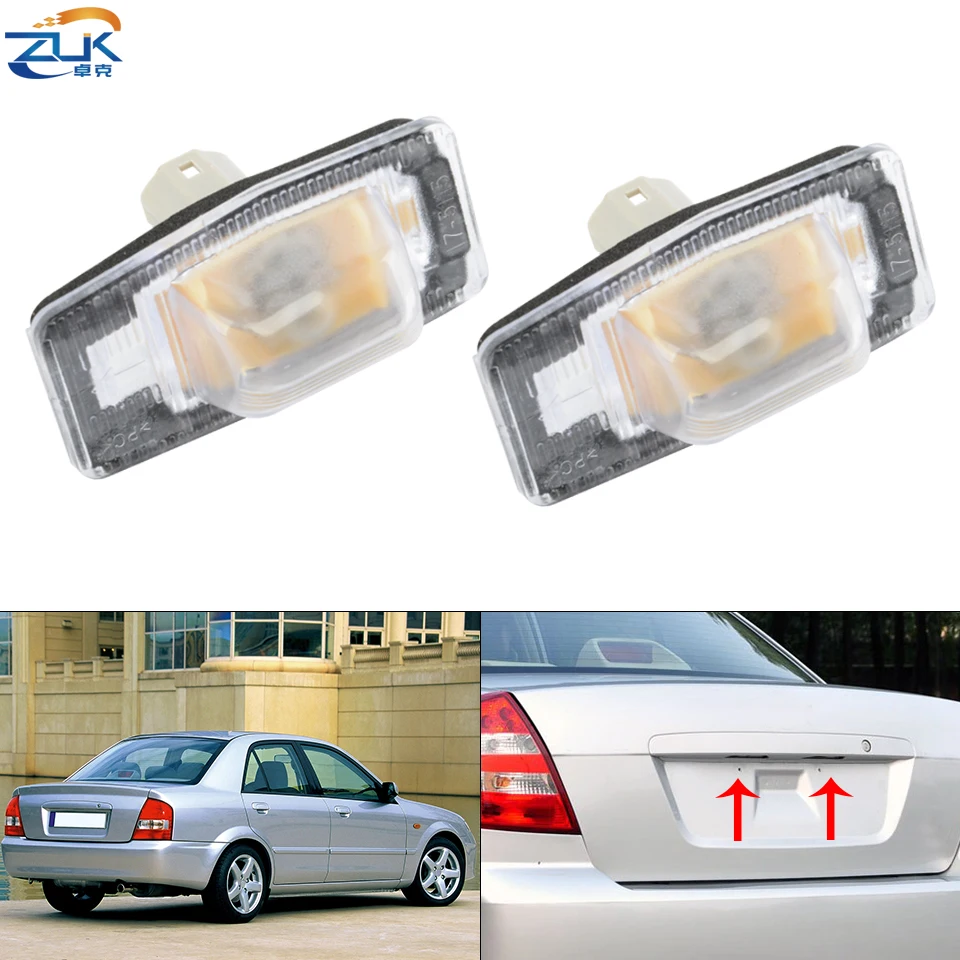 ZUK Rear License Plate Light For for Mazda MPV Protege Tribute Familia 323 Protege BJ 1998-2003 Miata