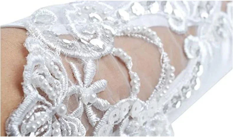 Goedkope Bruiloft Accessoires Bridal Elleboog Wit Zwart Rood Dames Pageant Jurk Satijn Vingerloze Elegante Handschoenen