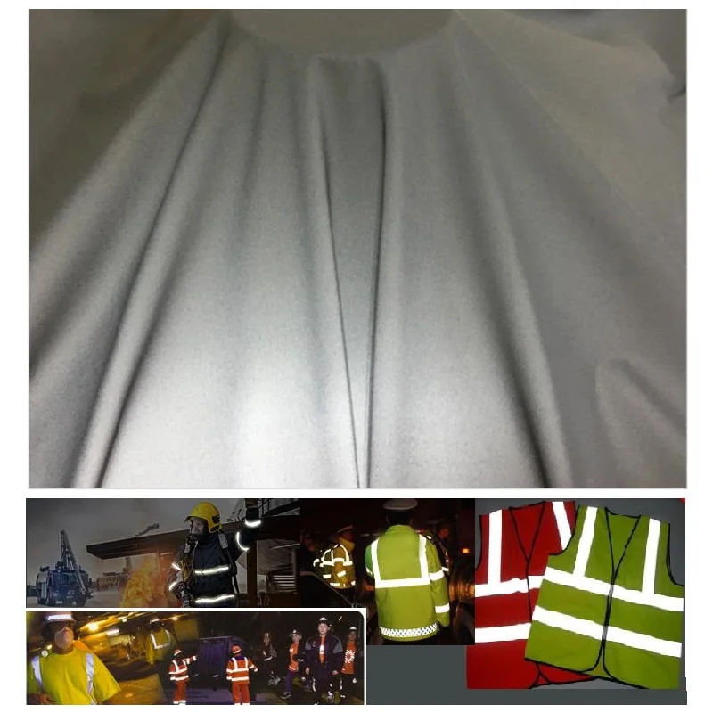 

Polyester Pongee Reflective Fabric, DIY Garment Accessories, Sewing, Fire Road Traffic Warning, Clothing Bag