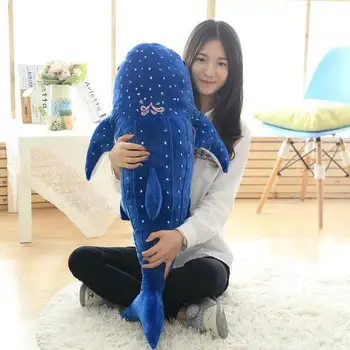 50-120公分大號新藍鯊魚毛絨玩具大魚布偶鯨魚填充動物兒童生日禮物 10 最佳銷售 鯨魚絨毛玩具 - №5