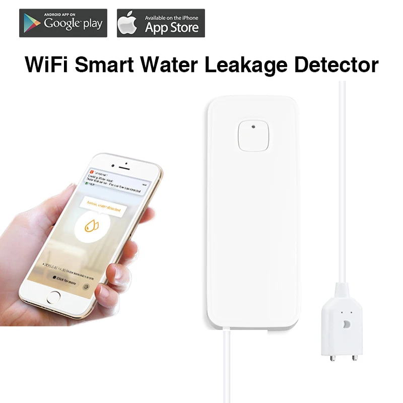 CUSAM Tuya WIFI Water Leakage Alarm Detector Leak Sensor Flood Alert Overflow Smart Home Security System