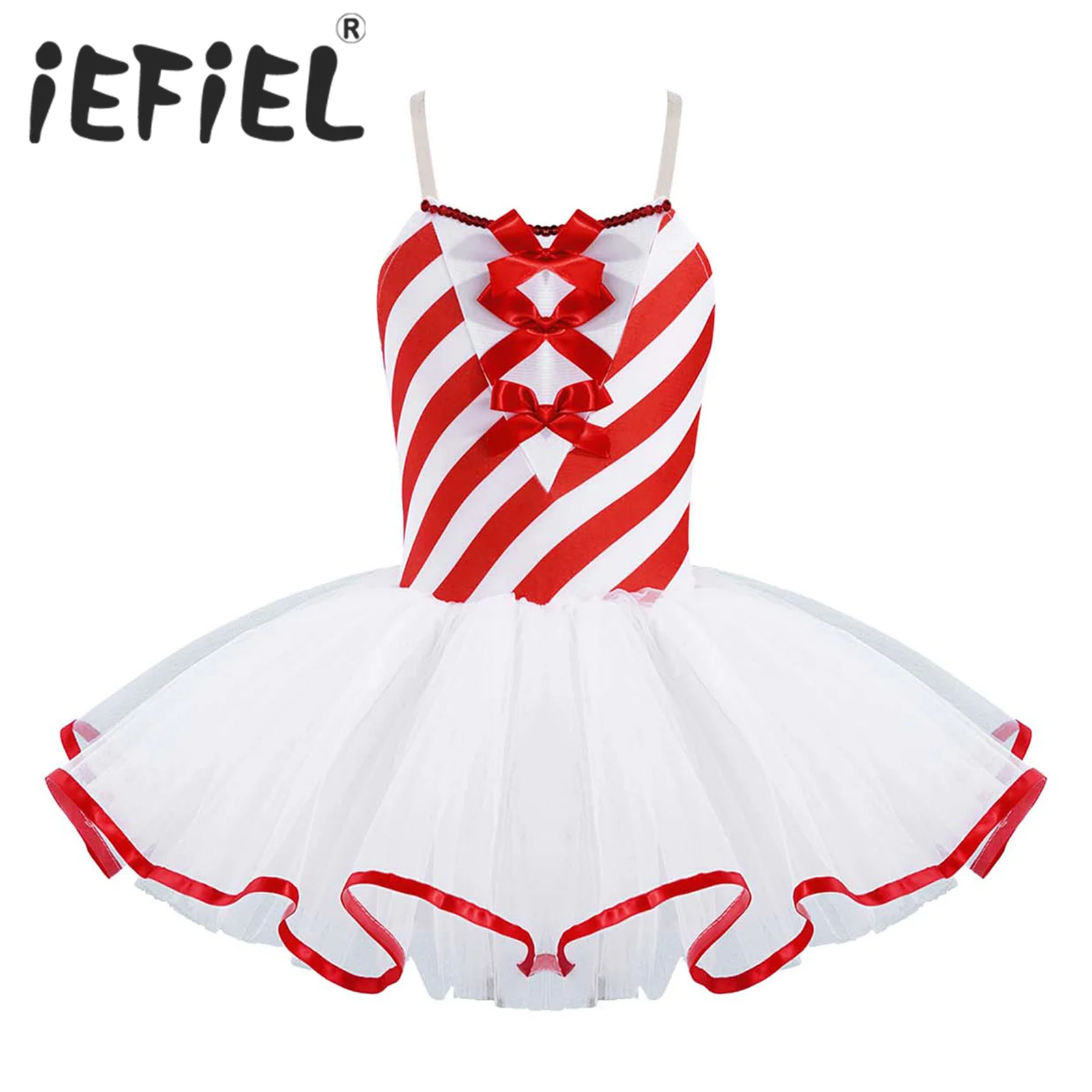 Kids Girls Ballerina Fairy Prom Party Costumes Flower Dress Girls Dance Wear Gymnastic Ballet Leotard Tutu Christmas Red Dress