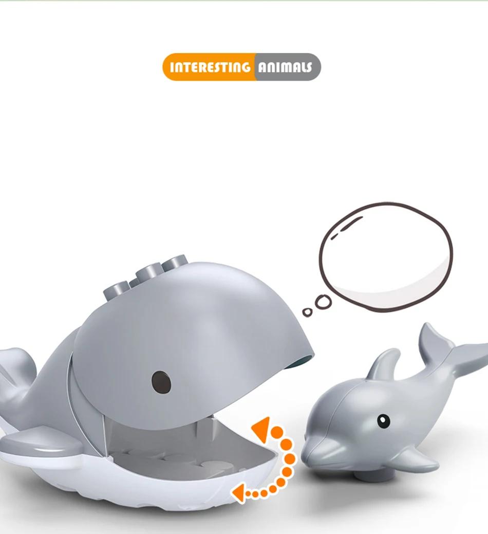 NEUE Große Größe Bausteine Zubehör Figuren Tiere Block Dinosaurier Känguru DIY Ziegel Montage Spielzeug Für Kinder Kinder Geschenk – Detail 4