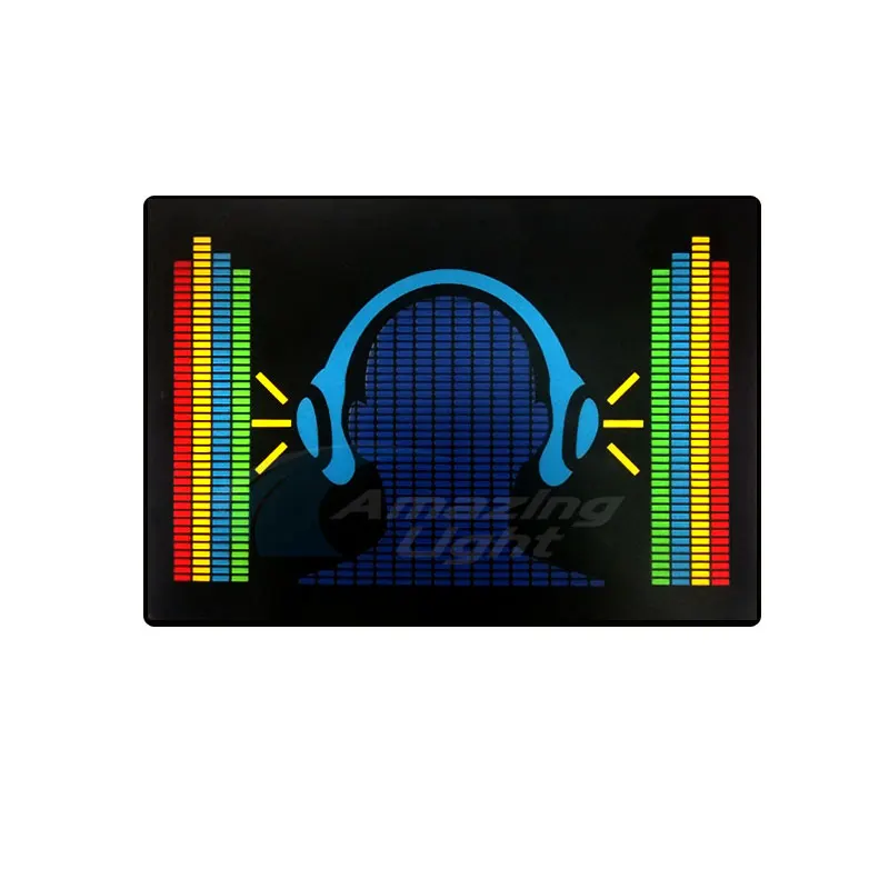 LED Light Up 2*AAA Batteries Panel Music Activated Flashing El Panel For T-shirt