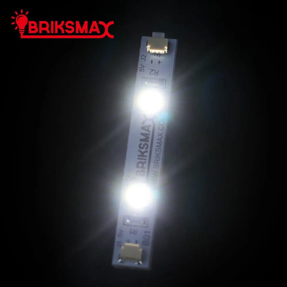 BriksMax Led Light Accessories For DIY Fans 3 PCS/Pack Colorful Strip Lights With Adhesive Compatible With Building Blocks Model