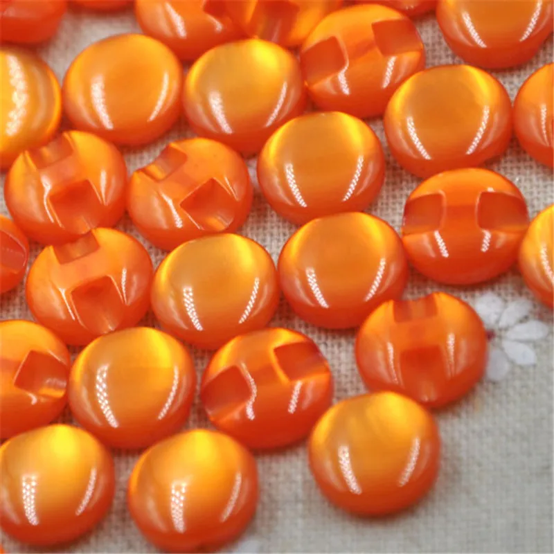 50 pcs 12 mm Orange Cat\'s Eye button craft/sewing/baby lot mix PT82