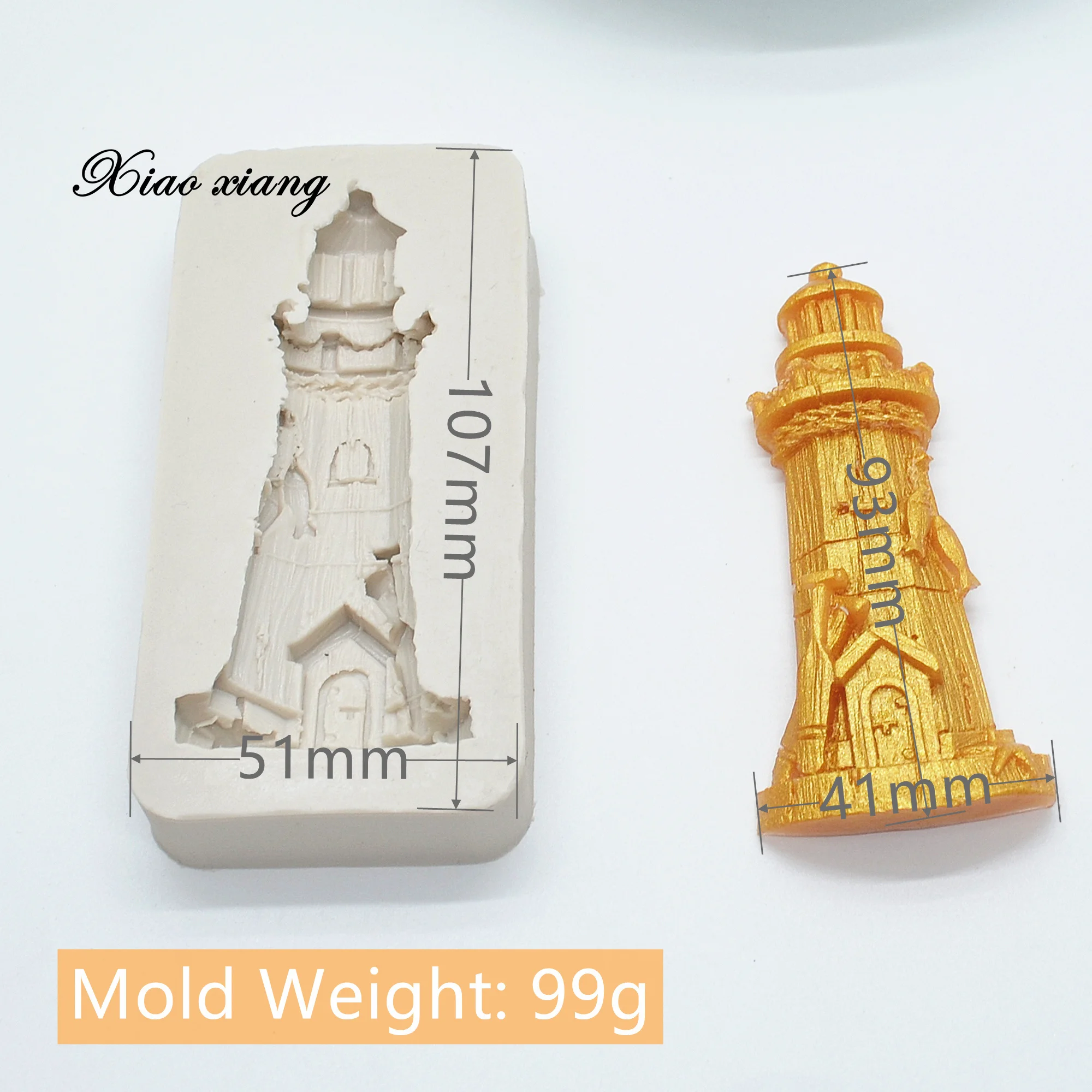 3D Tower Lighthouse Silicone Mold For Baking Fondant Cake Chocolate Lace Decoration DIY Pastry Fondant Mold Kitchen Tools M1811