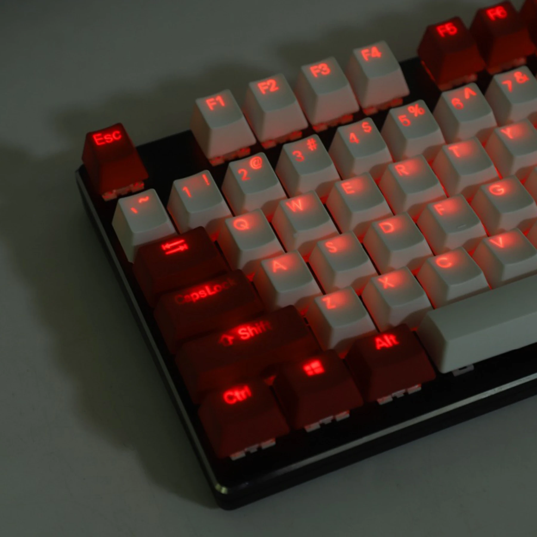 OEM Profile 108 Key Top Printed Double Shot PBT Shine Through Translucent GK61 Keycaps For Mechanical Keyboard GMMK 87