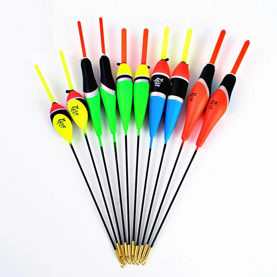 

FISH KING 10PCS/Lot 1g-5g Multicolor Day Night Fishing Float Bobbers Pesca Boias Floats For Fishing Accessories