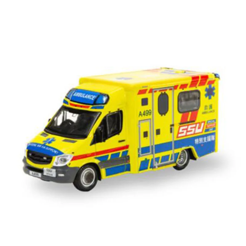 1/76 Alloy Hong Kong FSD Police Car and Ambulance Model Simulation Retro Vehicle Metal diecast Collection toy model display