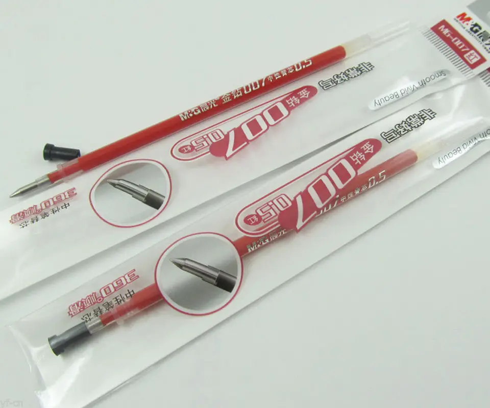 20 pces m & g MG-007 0.5mm recargas de tubulação para q7 gel tinta rollerball ponto caneta 3 cores