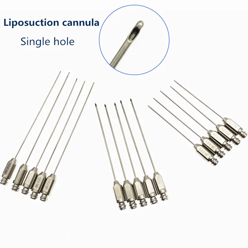 

A set of Single hole Liposuction Cannula Fat transfer cannulaFacial fat harvesting cannula Liposuction tool Cosmetic tool