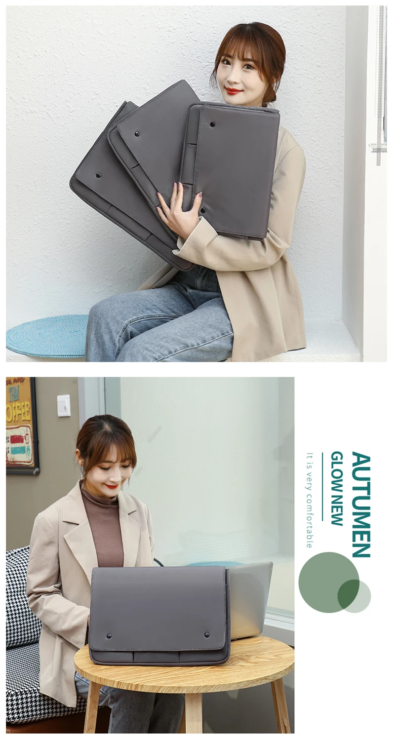 Laptop Tasche Für MacBook Air 13 Fall Xiaomi HP Dell Für 11,6 12 13 13,3 14 15 Zoll Laptop Multi-schicht Lagerung Snap-auf Laptop Cas – Detail 23