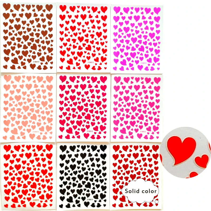 

3DNEW Laser Heart Bronzing Nail Art Sticker Color Hot Silver Nail Art Decoration Decal DIY Supplies Accessories Set Nude Pieces