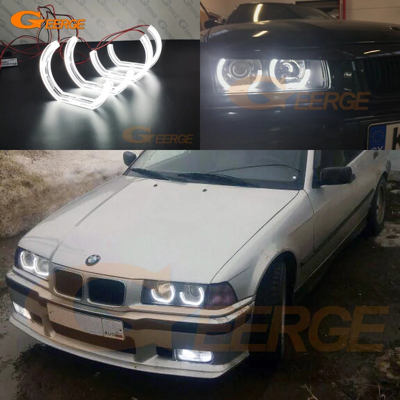 For BMW E36 E38 E39 Z3 Excellent DTM M4 Style Ultra Bright Led Angel Eyes DRL Halo Rings Retrofit Accessories