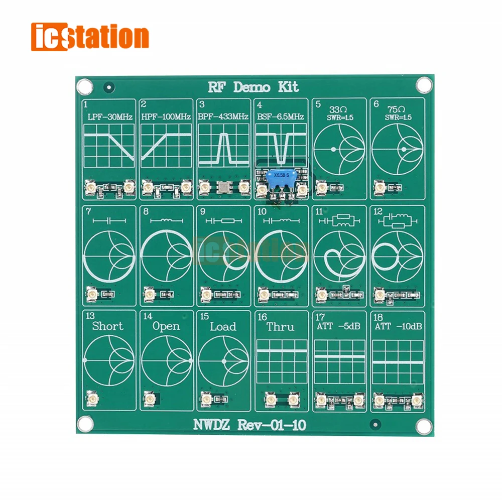 RF Demo Kit for NanoVNA VNA RF Test Board Vector Network Test Filter / Attenuator Network Analyzers Electrical Instruments