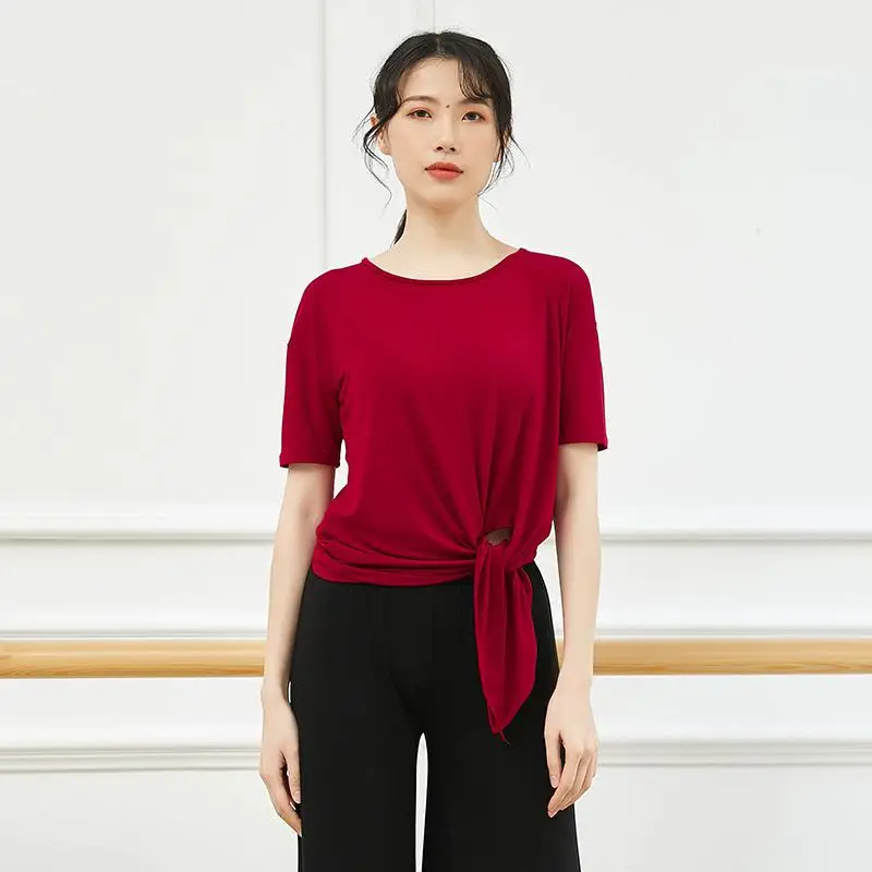 New Women Latin Dance Tops Loose Dance Practice Clothes Female Modal Suit Tops Classical Dance Performance Modern Dance Clothes