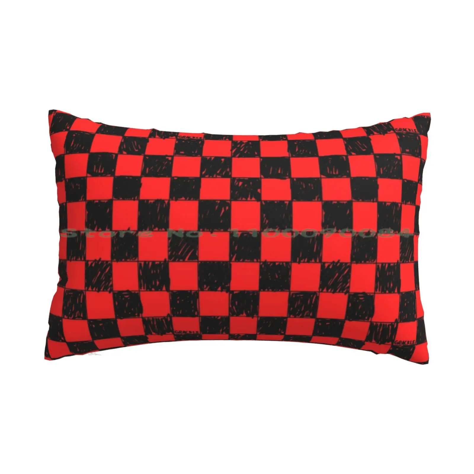 Red Doodle Checkerboard Pillow Case 20x30 50*75 Sofa Bedroom 1 Motivational Funny Self Improvement Black White Im Done Rules