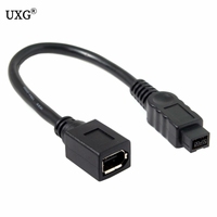 20cm Black IEEE 1394 6Pin Female to 1394b 9Pin Female FireWire 400 to 800 Cable Adapter to Connect to a Computer Digital Camera