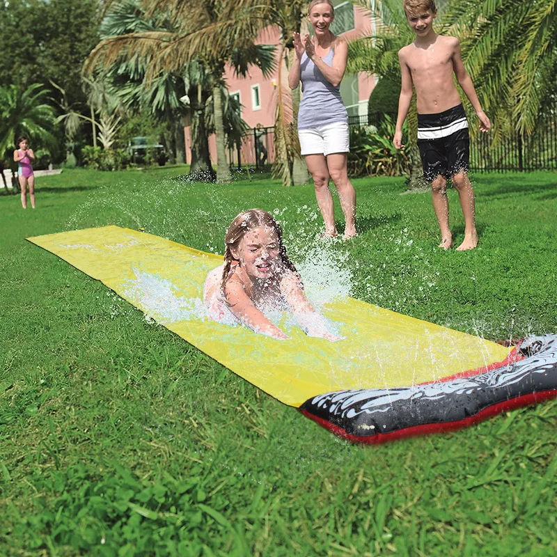 Toboganes de agua para césped, Tobogán de seda de 16 pies con pulverización para niños, niñas, juegos de piscina de jardín, juguetes de fiesta al aire libre