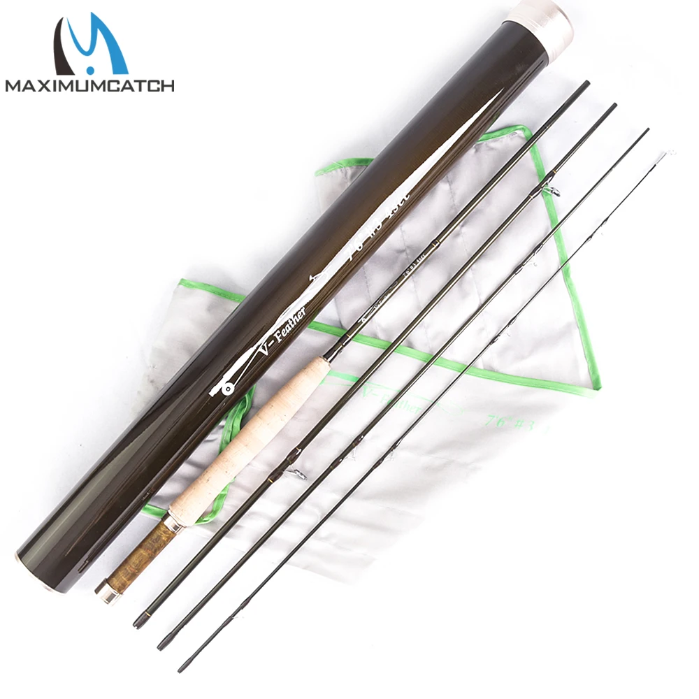 Maximumcatch V-Feather Fly Fishing Rod Small Stream Creek 30T+36T SK Carbon Light Fly Rod  With Carbon Fiber Tube