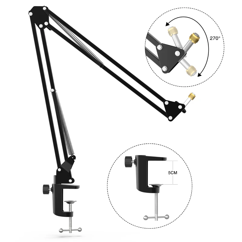 FIFINE Adjustable Microphone Suspension Boom Scissor Arm Stand for K688 K669 K670 K658 K678 K690,Ampligame A6V A8