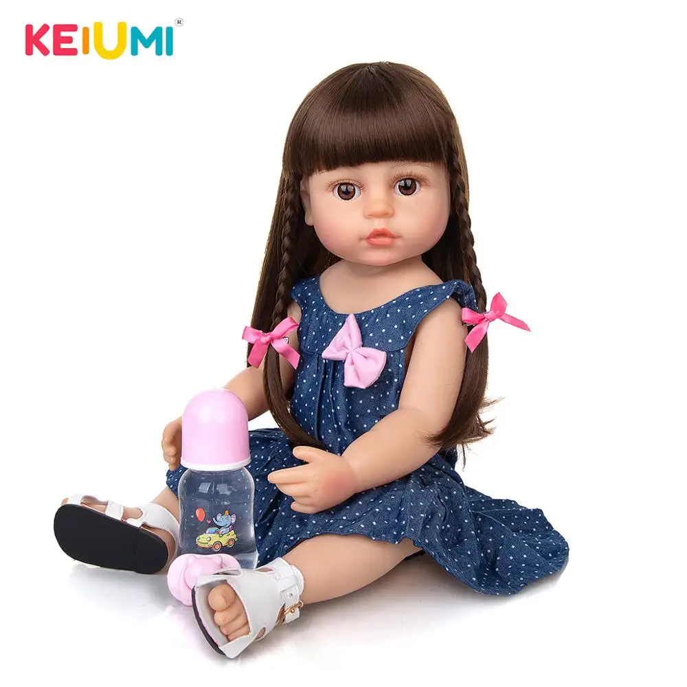 

True To Life 22Inch Reborn Dolls Babies Full Silicone Vinyl Body Lifelike Princess Reborn Baby Girl Toys for Kids Birthday Gifts