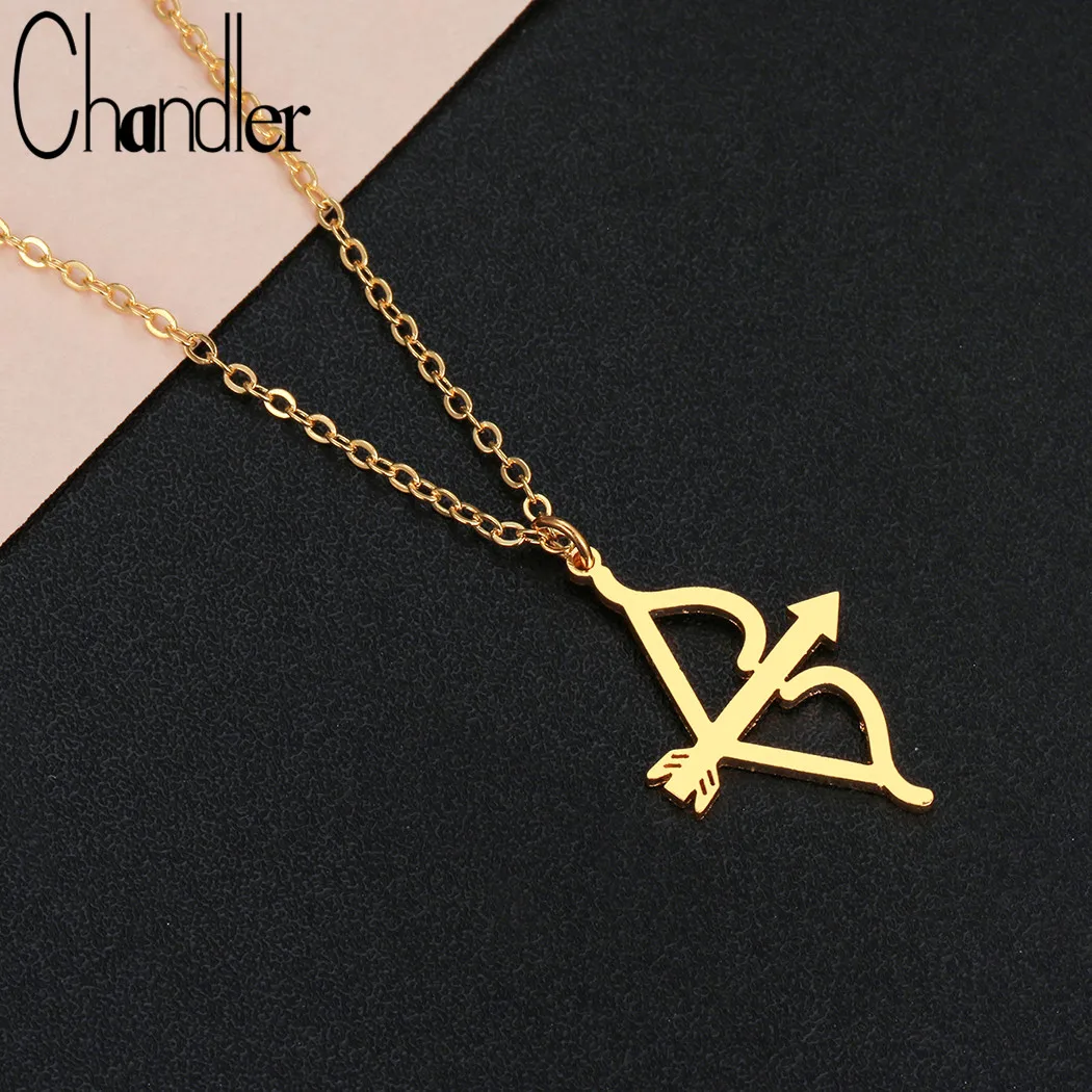 Chandler Stainless Bow and Arrow  Necklace For Women Lovers Best Gifts Archery Archer Love Gelectrocardiogram Romantic Colier