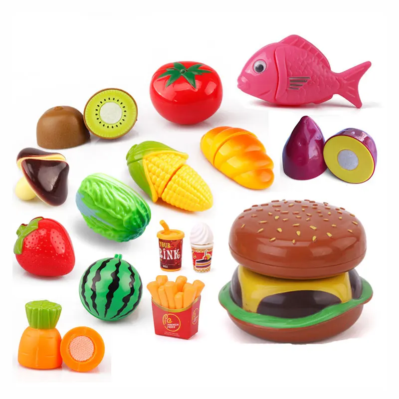 Children's kitchen play house toys Bulk vegetables, fruit bread, fish, cut and cut fruit children's toys