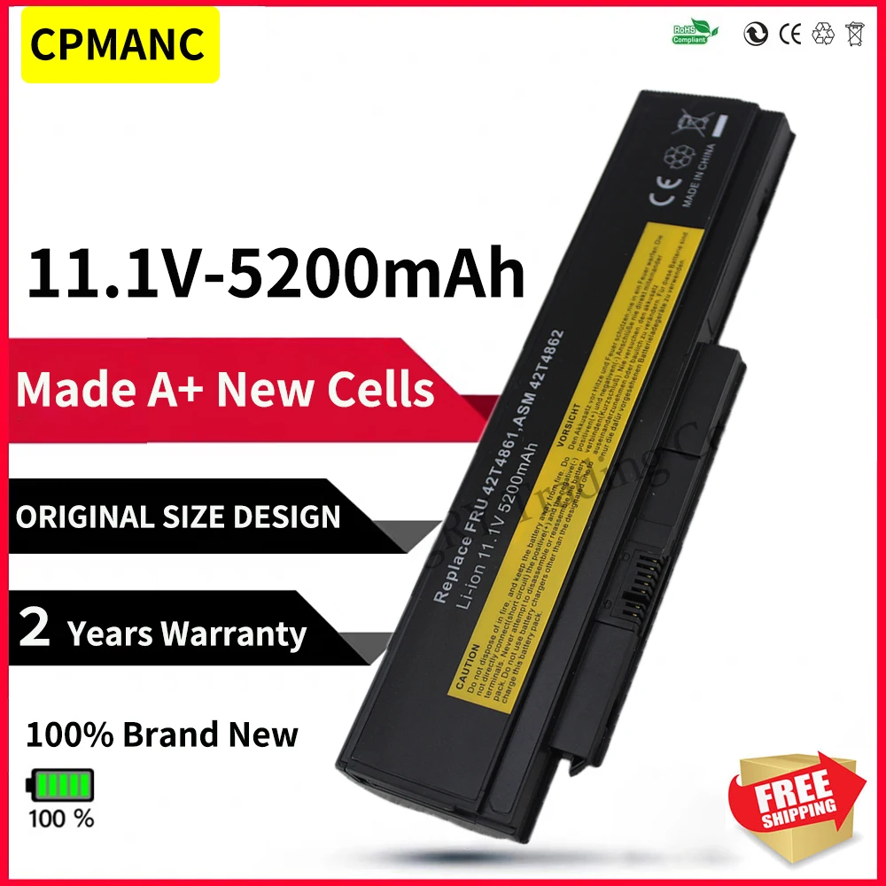 Imagem -01 - Cpmanc 5200mah da Bateria do Portátil para Lenovo Thinkpad X230 X230i X220 X220i X220s 45n1029 45n1028 45n1172 45n1022 45n1019 42t4902 cpmanc 5200mah da bateria do portatil para lenovo thinkpad x230 x230i x220 x220i x220s 45n1029 45n1028 45n1172 45n1022 45n1019 42t4902 01