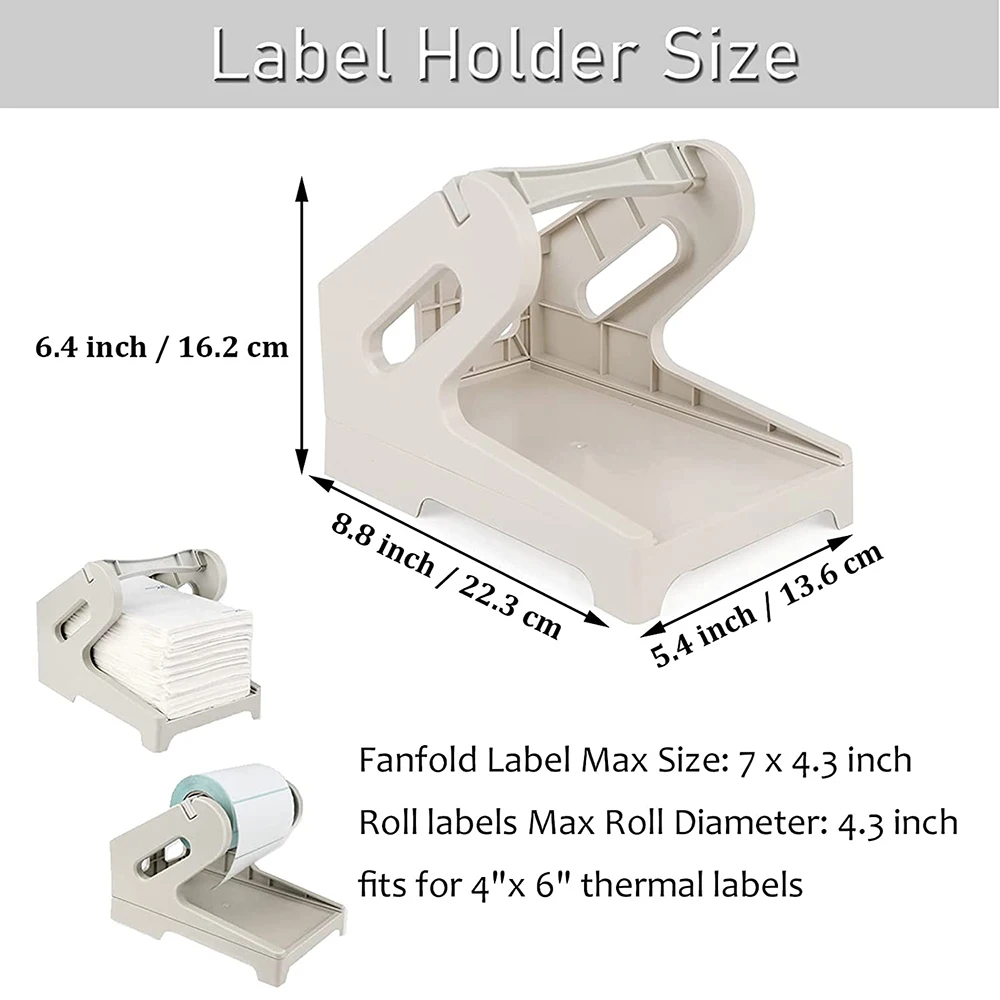 Label Holder, Thermal Label Holder for Rolls and Fan-Fold Labels, Work with Desktop Label Printer