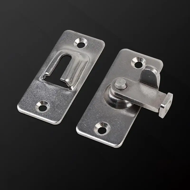 1 Set 90 Degree Buckle Latch Screws Bolt Angle Latch Lock Bending Doors Right for Bolt Barrel Sliding Door with Hasp