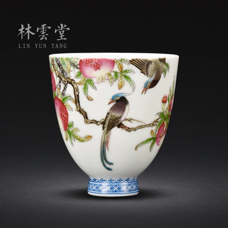 

Lin Yuntang master cup single cup kung fu tea cups jingdezhen high-grade powder enamel cup sample tea cup