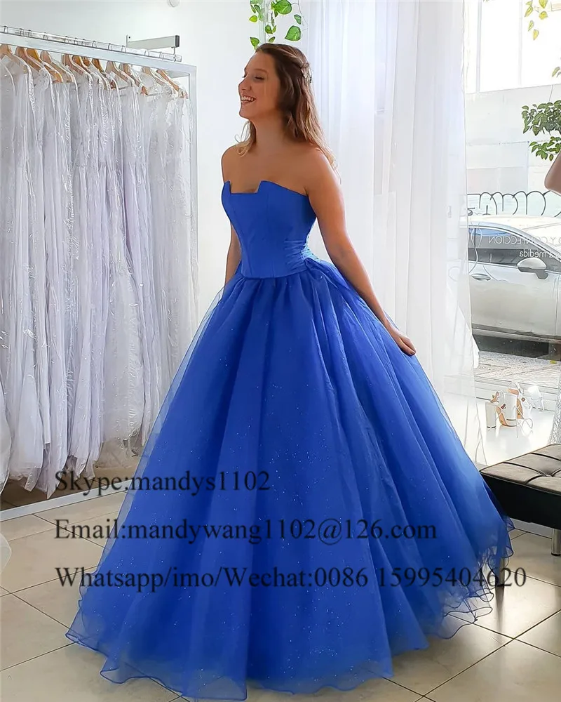 로얄 블루 공식 Quinceanera 드레스 2021 긴 우아한 볼 가운 스위트 16 드레스 아가 백 레스 Tulle Vestido 15 anos