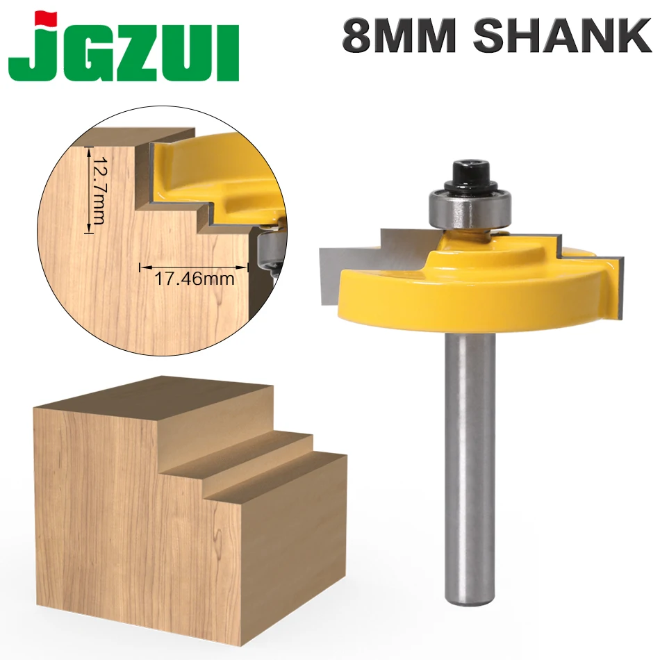 1PC8mm Shank 12mm shank Picture Frame Stepped Rabbet Molding Router Bit C3 Carbide Tipped Wood Cutting Tool woodworking