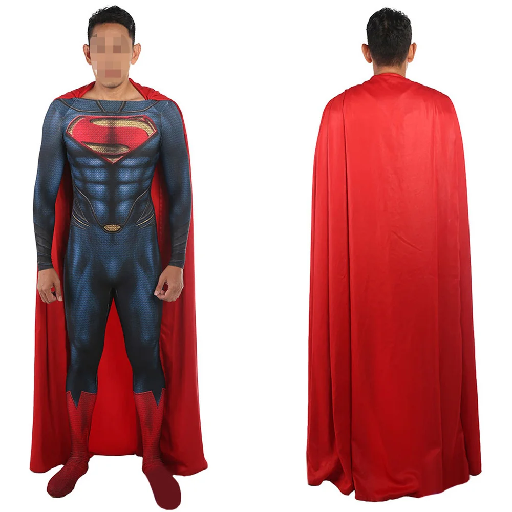 

Superhero Unitard Body Suit Costume Cosplay SuperMen Spandex Zentai Suit Bodysuits&Cape Halloween Costume Cosplay For Adult/Kid