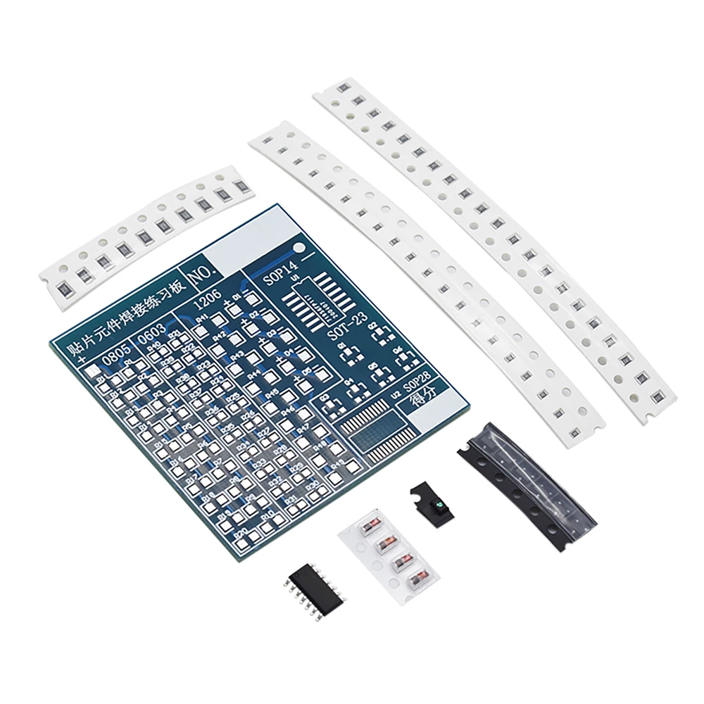 Diy回路基板,pcb smt smd,はんだ付け練習ボード,diyキット,ファニースキルトレーニング,電子スーツ,77個のコンポーネント