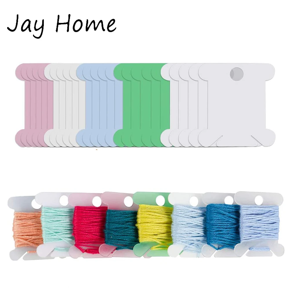 10-50Pcs Plastic Floss Bobbins Embroidery Thread Cards Cross Stitch Bobbin Thread Organizer Embroidery Floss Craft Sewing Tools