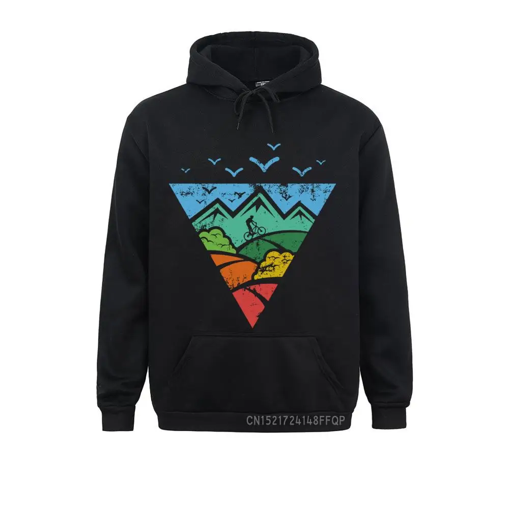 

Bird And Mountain Bike Pullovers Biking Pullover Man's Long Sleeve Hoodies Funky Hooded Sweats Comfortable Plus Size