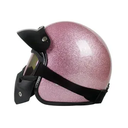Two Gift Beautiful Vintage Cafe Racer Shine Helmet Open Face Helmet Japanese Genuine High Quality Motorcycle Casco CE