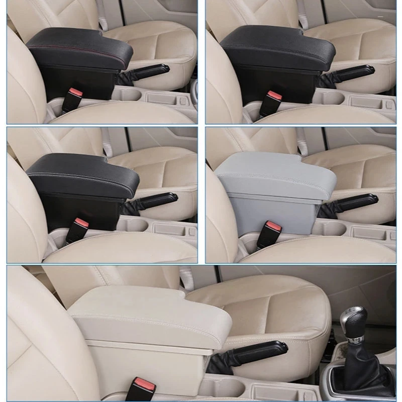 For Toyota Hilux Armrest box Retrofit Interior Parts Car Armrest Storage box Holder Ashtray Car Accessories USB LED