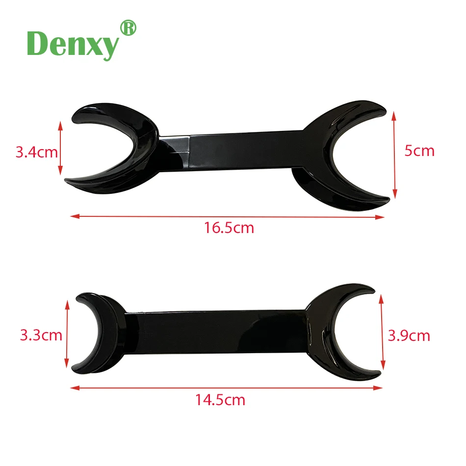 Denxy 10pcs Dental Cheek Retractor black T-Shape Intraoral Cheek Lip Retractor Opener Double Head Orthodontic Teeth Mouth Opener