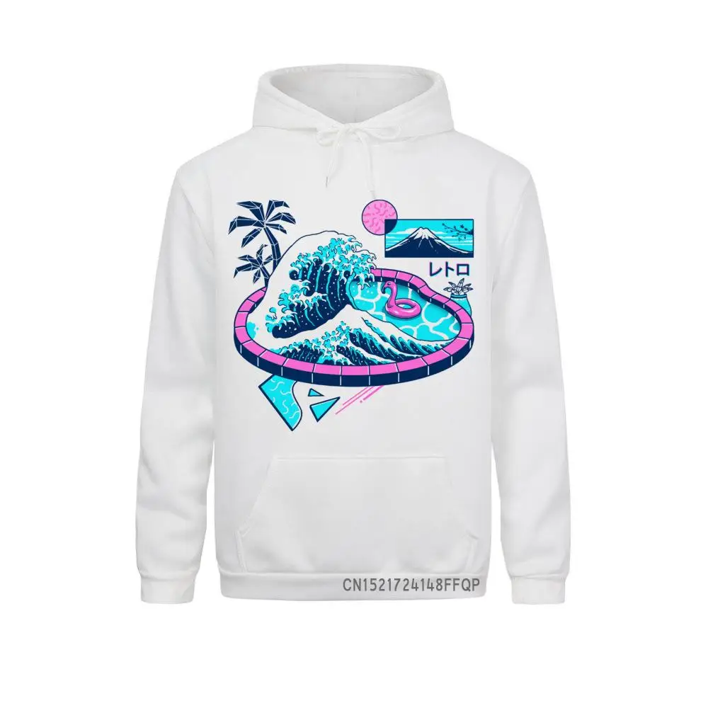 Vaporwave Pool Pullovers Men Great Wave Long Sleeve Designer Sweatshirt Cozy Mens Hoodie Japan Style