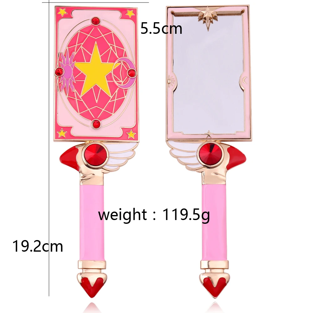 2pcs Beauty Handle Mirror Magic Sakura Portable Make-up Mirror Anime Cardcaptor Sakura Star Card Cosmetic Mirror For Gifts