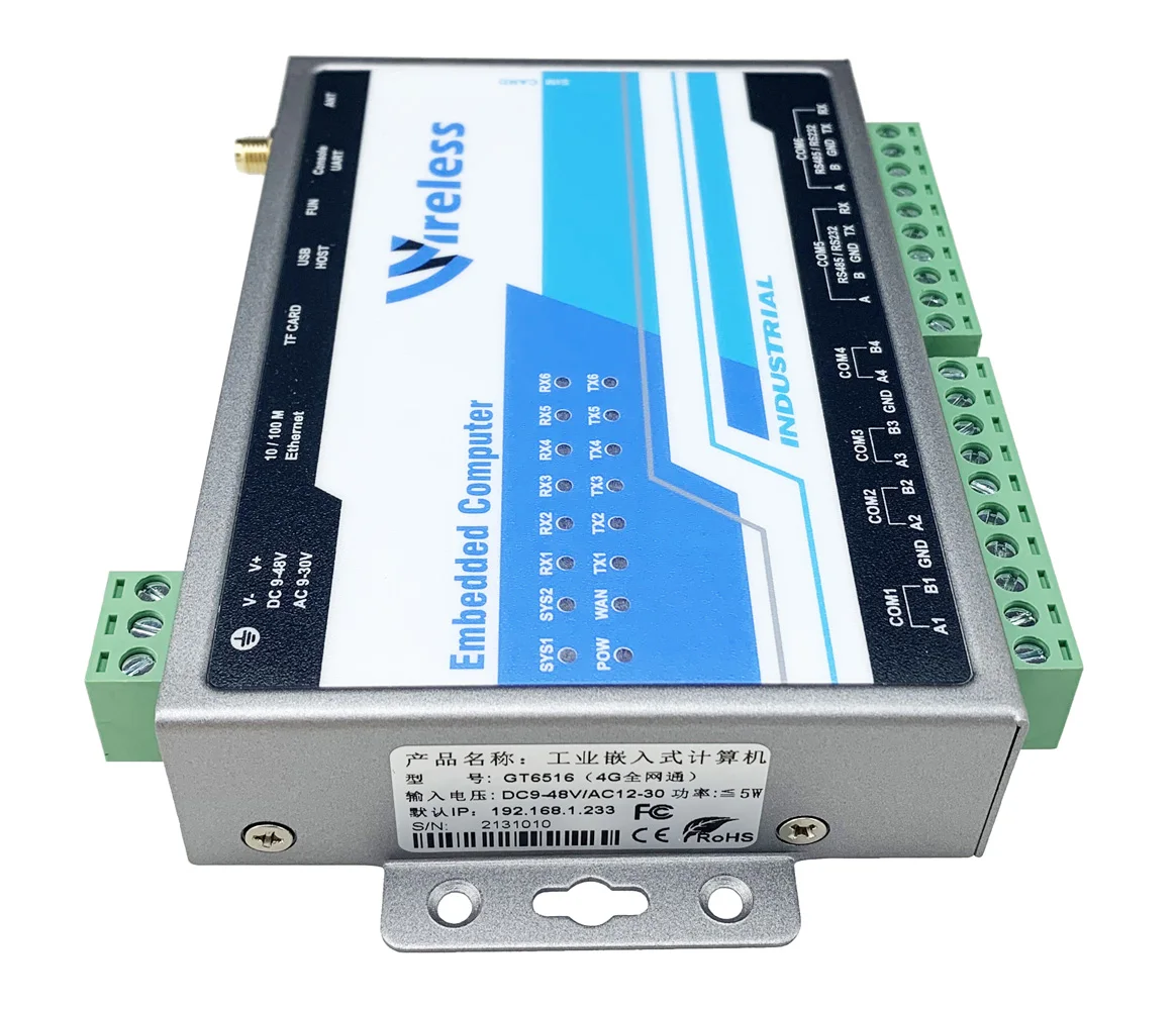 GT6516 Industrial Gateway Multi-Serial Protocol Conversion Protocol Conversion Internet of Things 6 Serial Server 1 Channel CAN