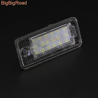 BigBigRoad For Audi A8 / S8 (D3 4E) 2003~2007 Q7 / Q7 TDI 2007~2009 LED Car License Plate Light Number Frame Lamp LED Lights
