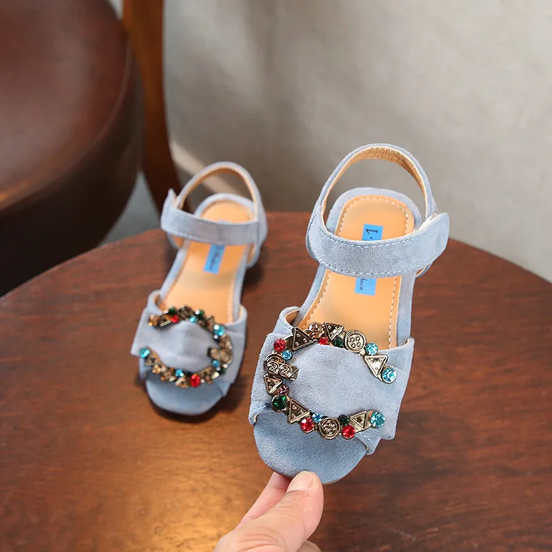 CNFSNJ new girls sandals shoes for baby cute design casual high quality kids Rhinestone fashion summer sneakers 26-36