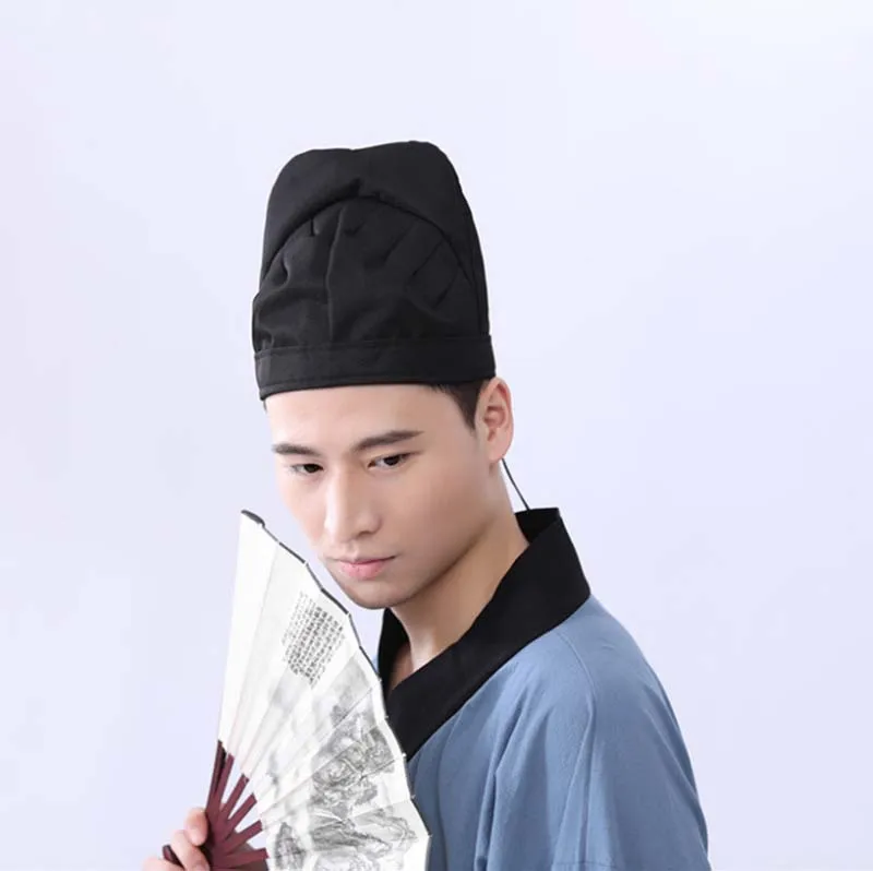 Hanfu Hat Men Futou TANGJian Tangzhi Hat Headdress Hanfu Mingzhi Headdress Ancient Fittings Black Confucian Towel For Men