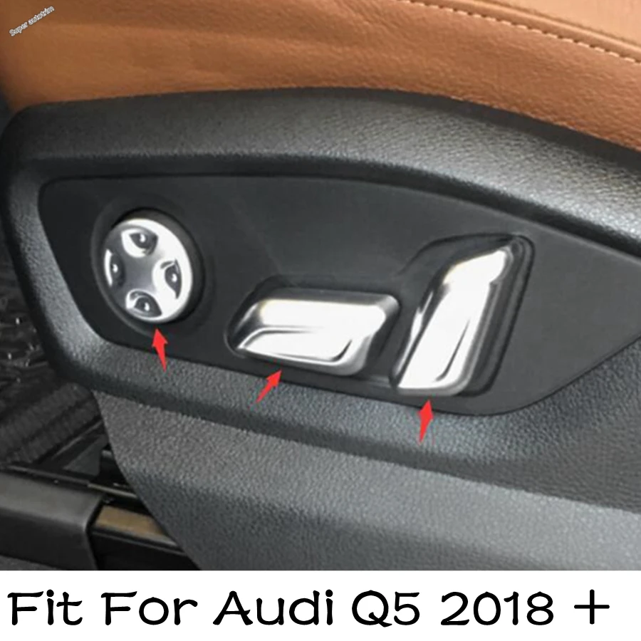 

Car Seat Memory Push Adjustment Switch Button Sequins Cover Trim Fit For Audi Q5 2018 - 2023 ABS Auto Accessories Interior